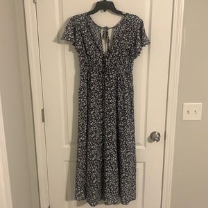 Blue floral maxi sundress